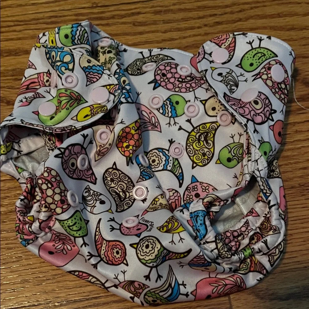 Colorful Owl Print and White Polka Dot Kids Diaper Covers